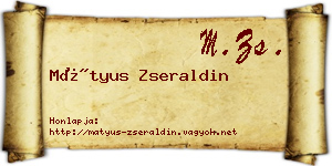 Mátyus Zseraldin névjegykártya